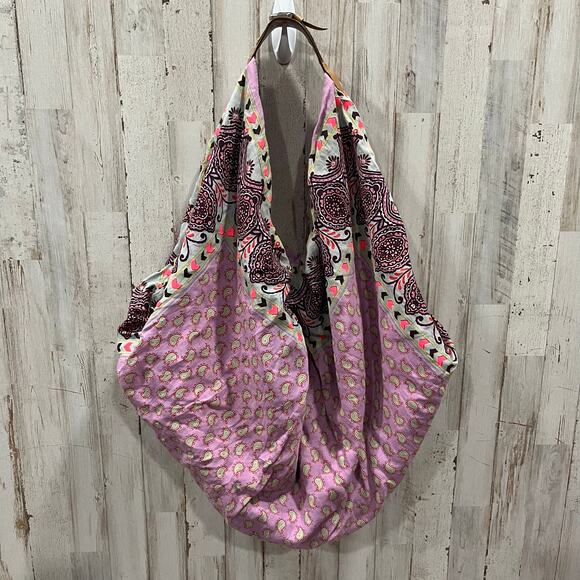 Gap Crescent Banana Purple Paisley Boho Slouchy Shoulder Bag Hippie - Picture 1 of 5